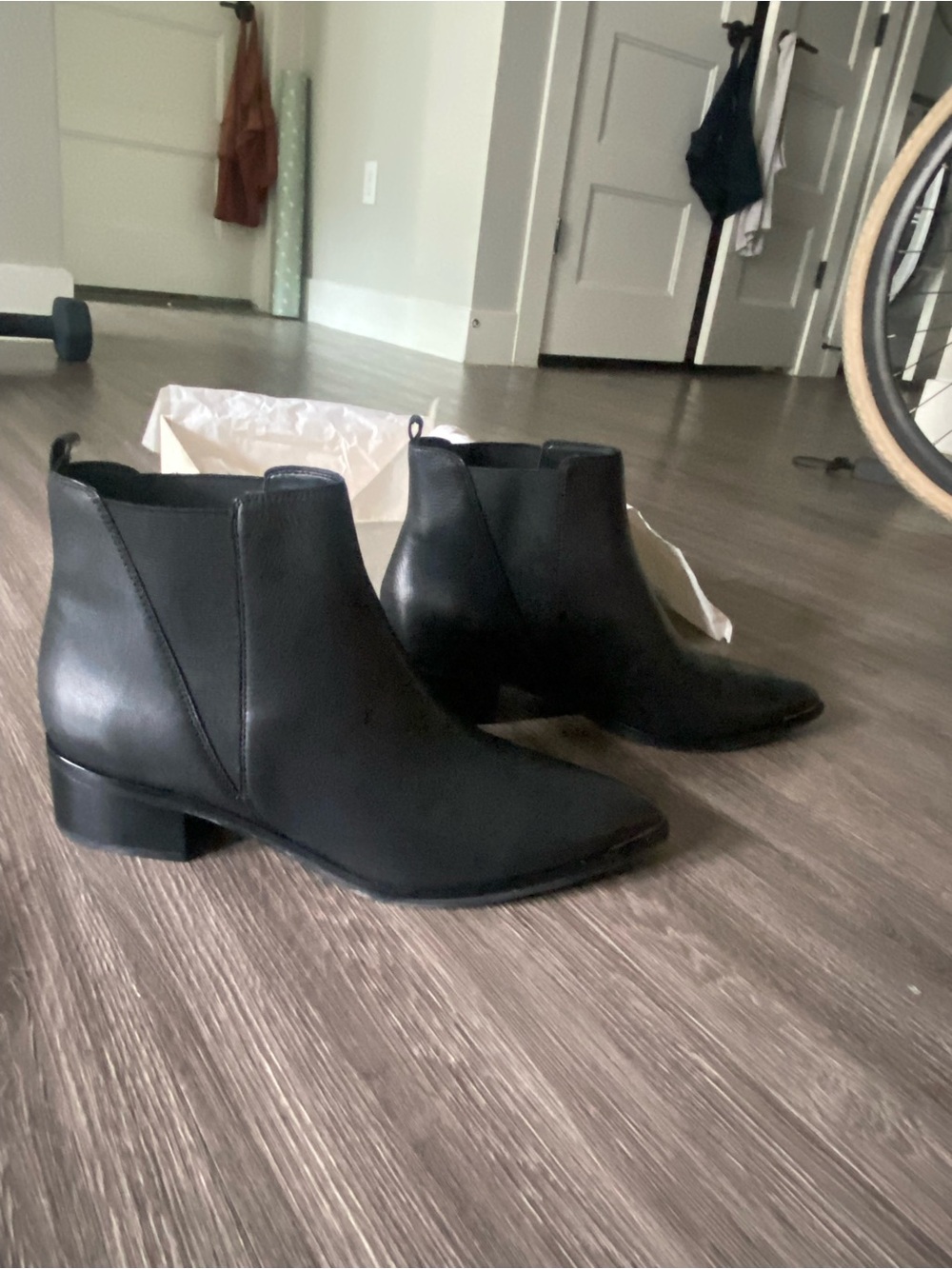 Marc Fisher Black Leather Ankle Boots - Picture 6 of 7